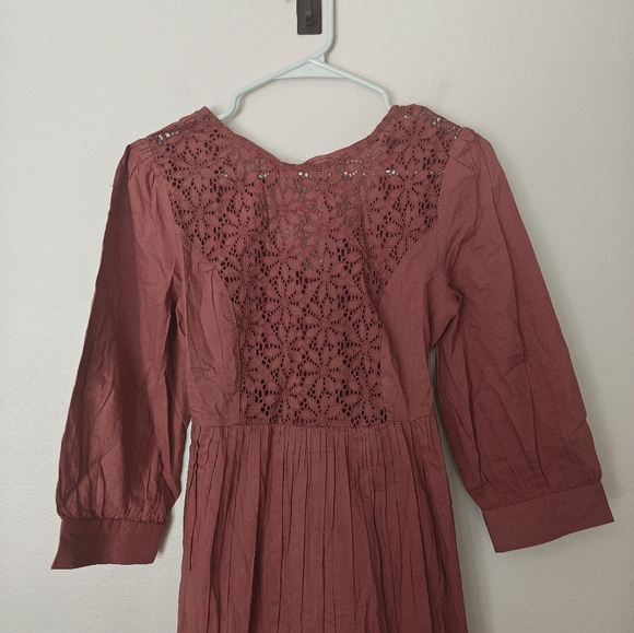 NWT Disturbia Cavern Cotton Broderie Button Up Midaxi Dress - Picture 5 of 13